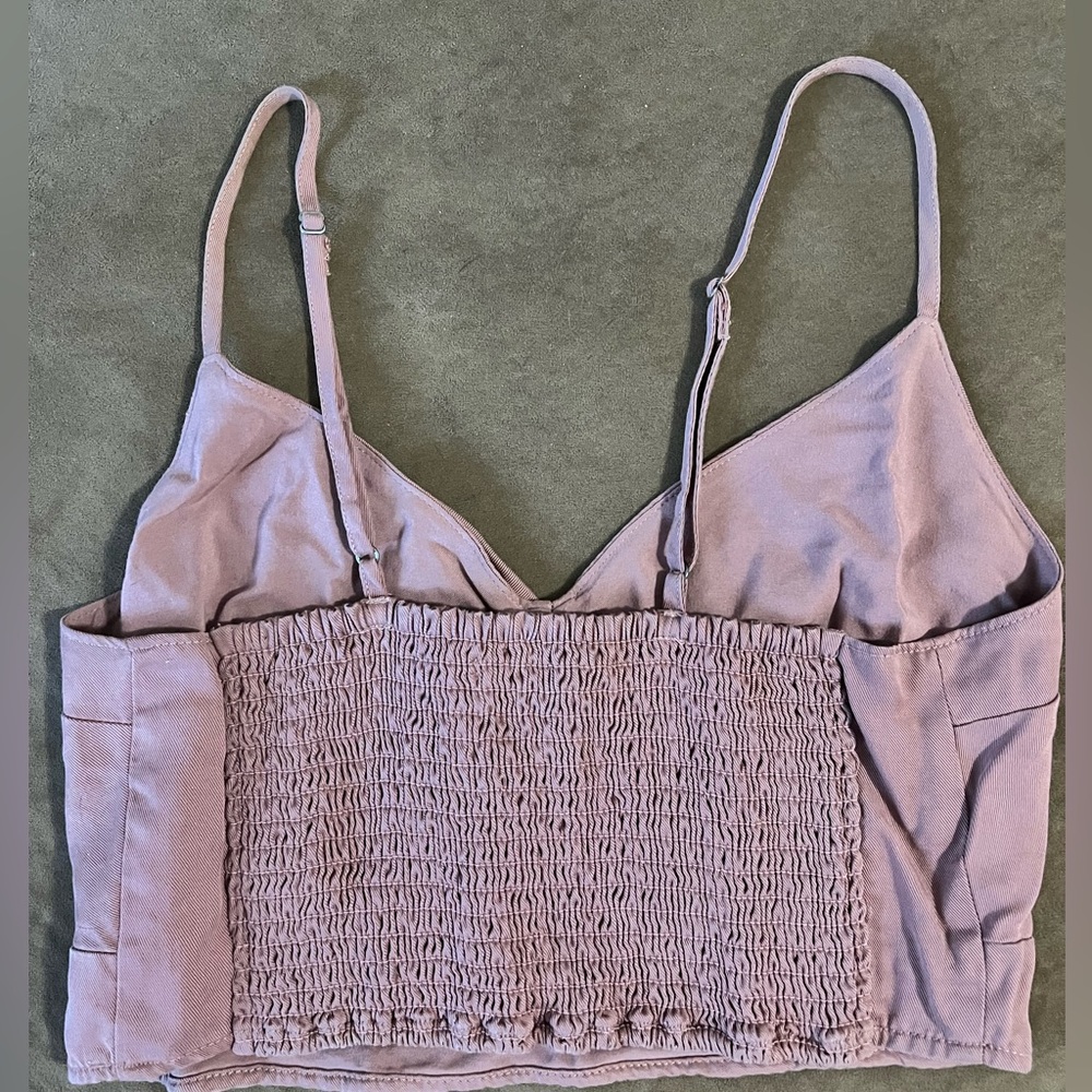 ABERCROMBIE pink linen crop top tank top, Size M - Picture 4 of 4